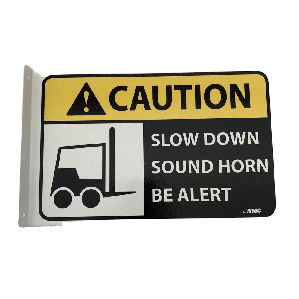 CAUTION SLOW DOWN SOUND HORN BE ALERT Warehouse Plastic Signs High Quality